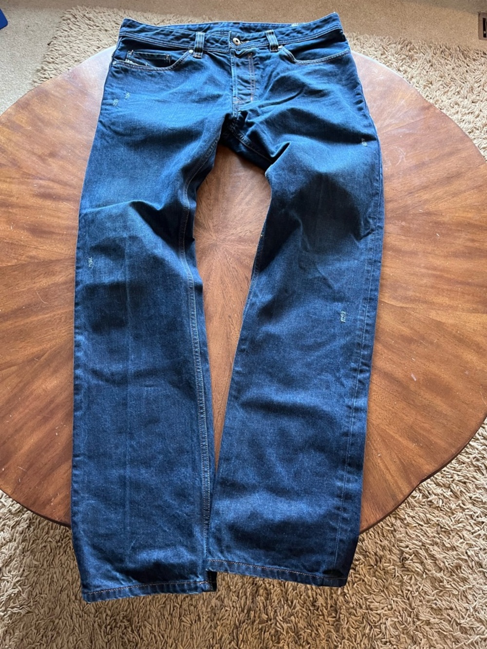 Diesel Industry Men's Dark Blue Straight-Leg Jeans